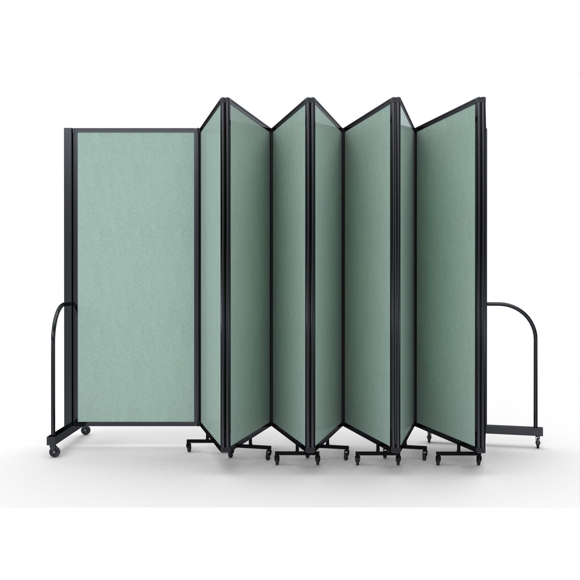 Screenflex Full Motion Divider, 6'10" x 25'1", Black Frame, Mint Vinyl