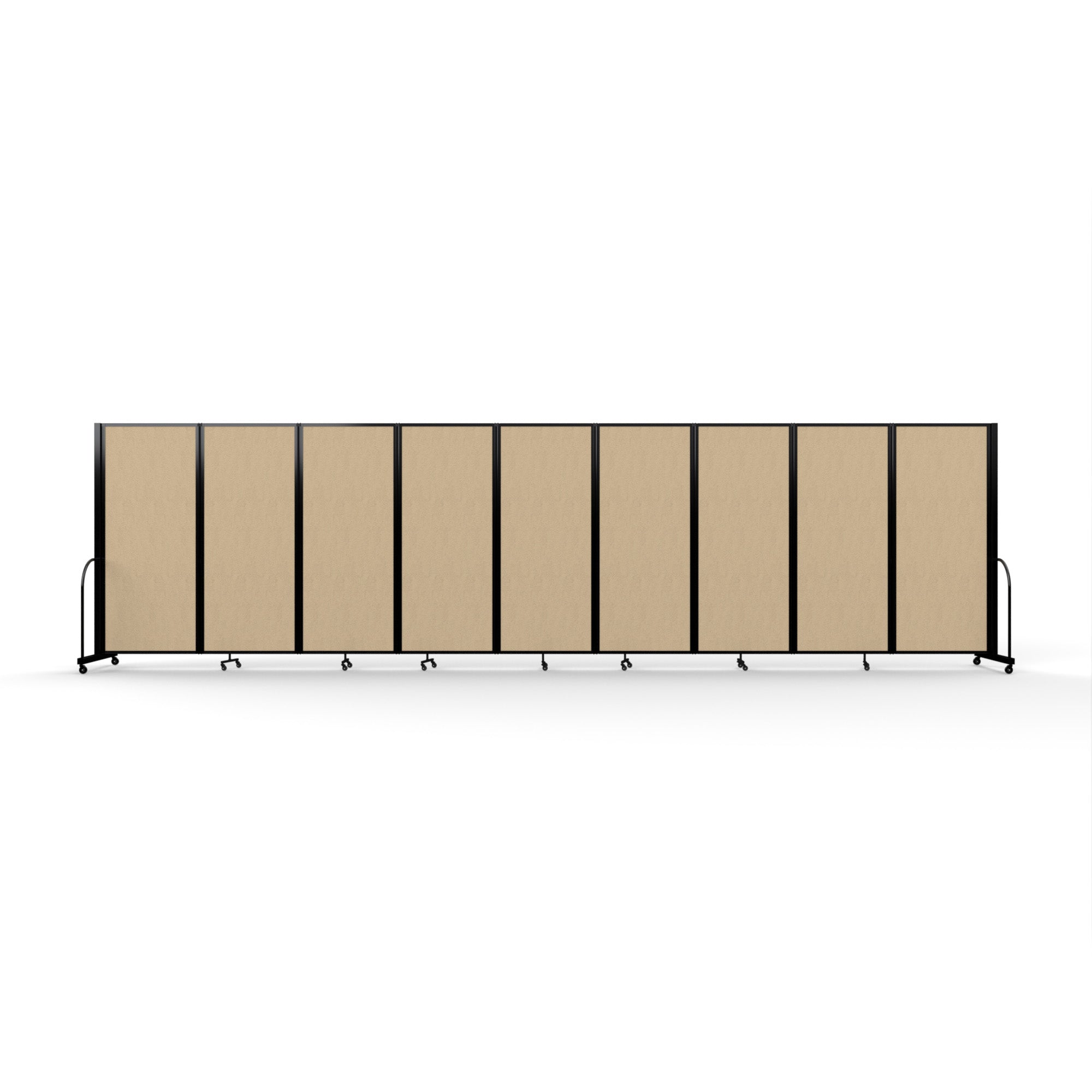 Screenflex Full Motion Divider, 6'10" x 25'1", Black Frame, Sandalwood Vinyl
