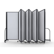 Screenflex Full Motion Divider, 6'10" x 25'1", Black Frame, Ice Vinyl