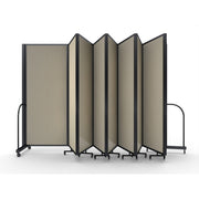Screenflex Full Motion Divider, 6'10" x 25'1", Black Frame, Hazelnut Vinyl