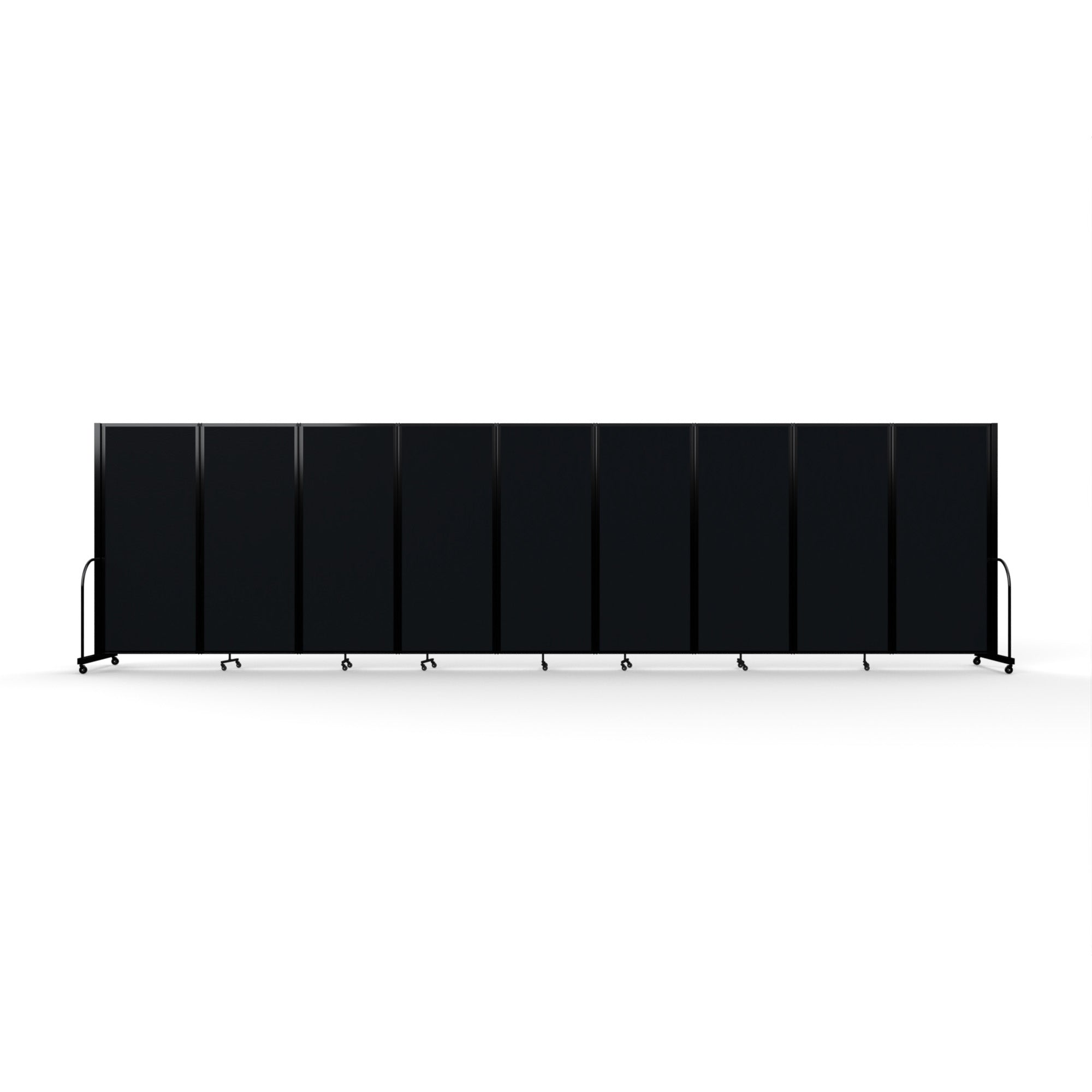 Screenflex Full Motion Divider, 6'10" x 25'1", Black Frame, Coal Vinyl