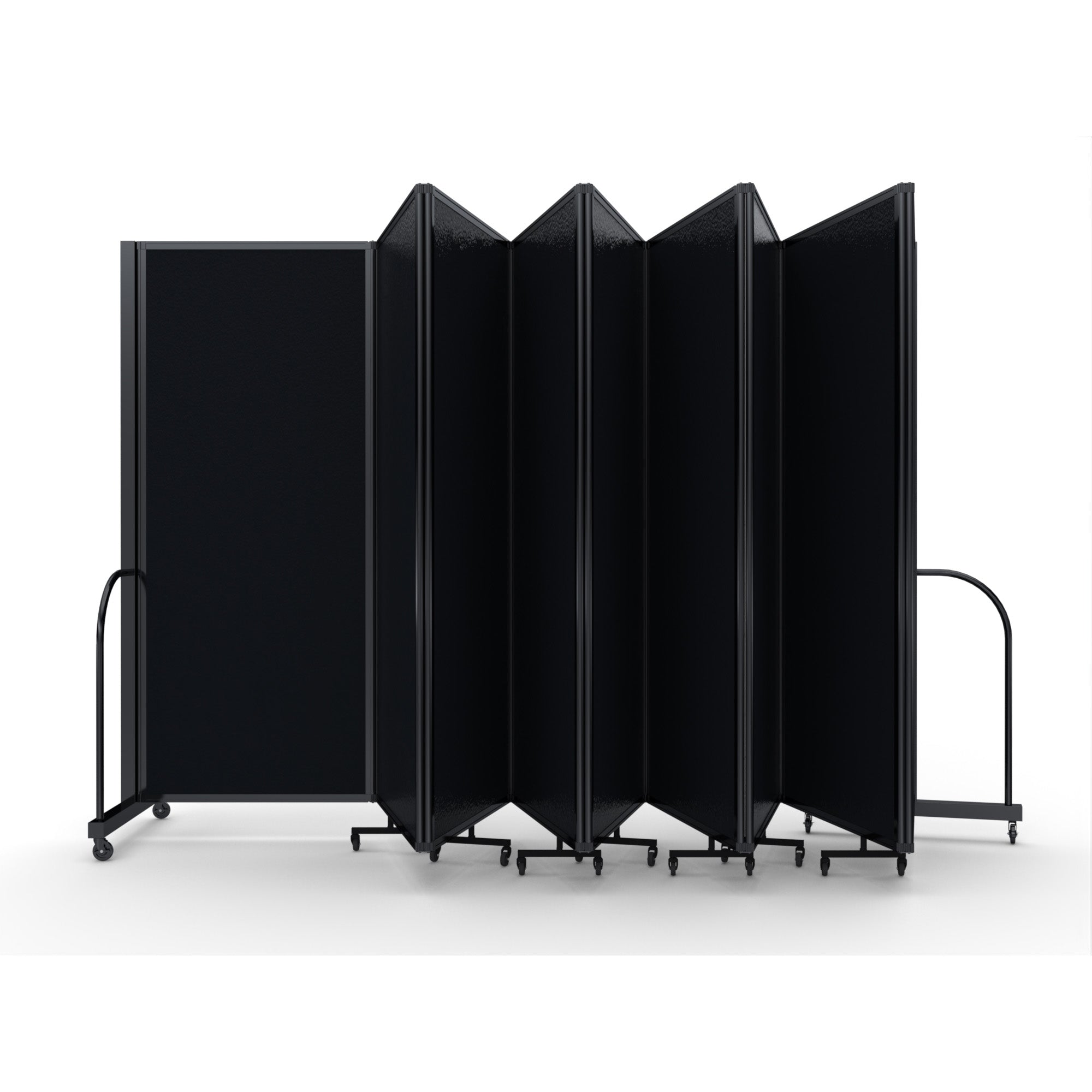 Screenflex Full Motion Divider, 6'10" x 25'1", Black Frame, Coal Vinyl