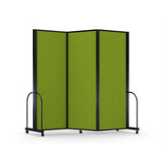 Screenflex Full Motion Divider, 7'6" x 8'7", Black Frame, Apple Green