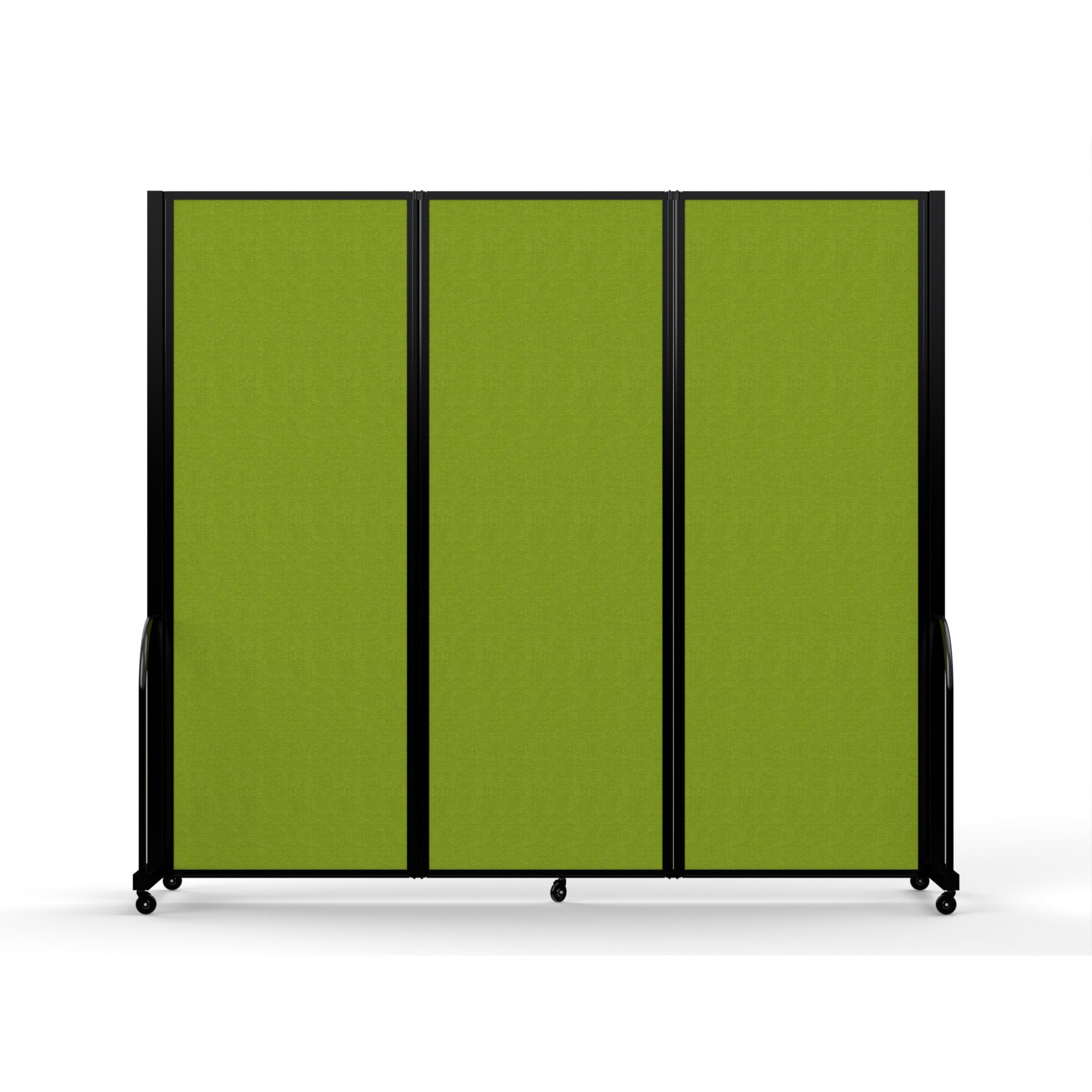 Screenflex Full Motion Divider, 7'6" x 8'7", Black Frame, Apple Green