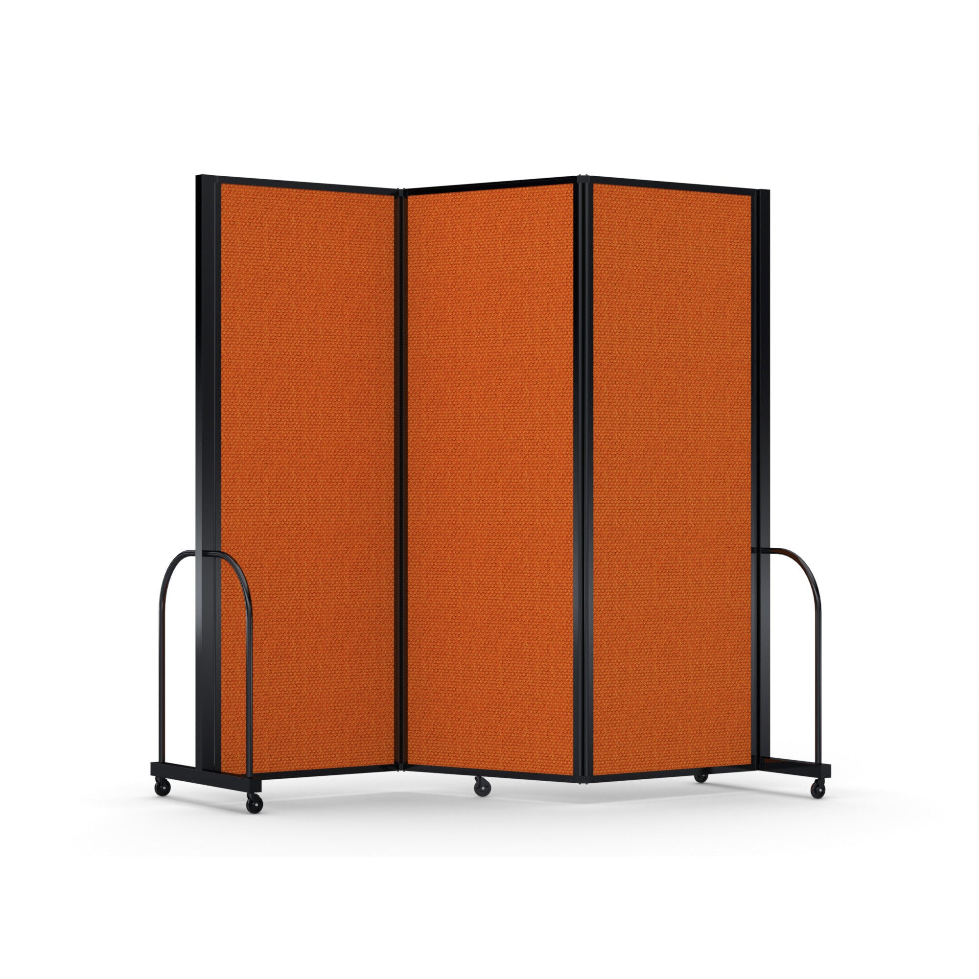Screenflex Full Motion Divider, 7'6" x 8'7", Black Frame, Orange