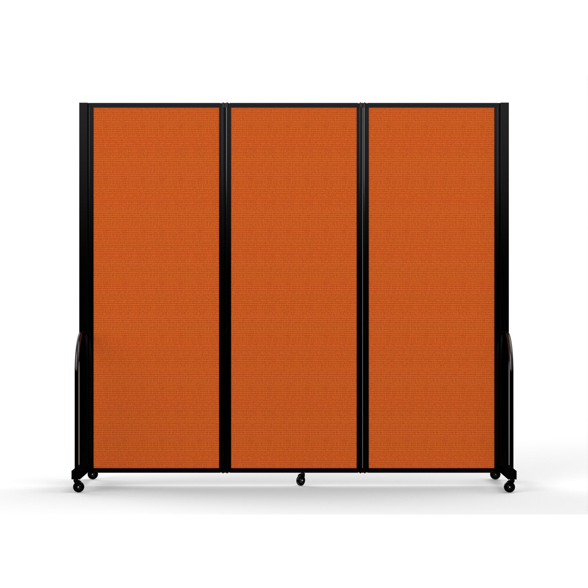 Screenflex Full Motion Divider, 7'6" x 8'7", Black Frame, Orange