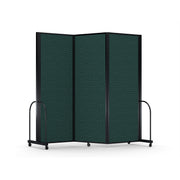 Screenflex Full Motion Divider, 7'6" x 8'7", Black Frame, Mallard
