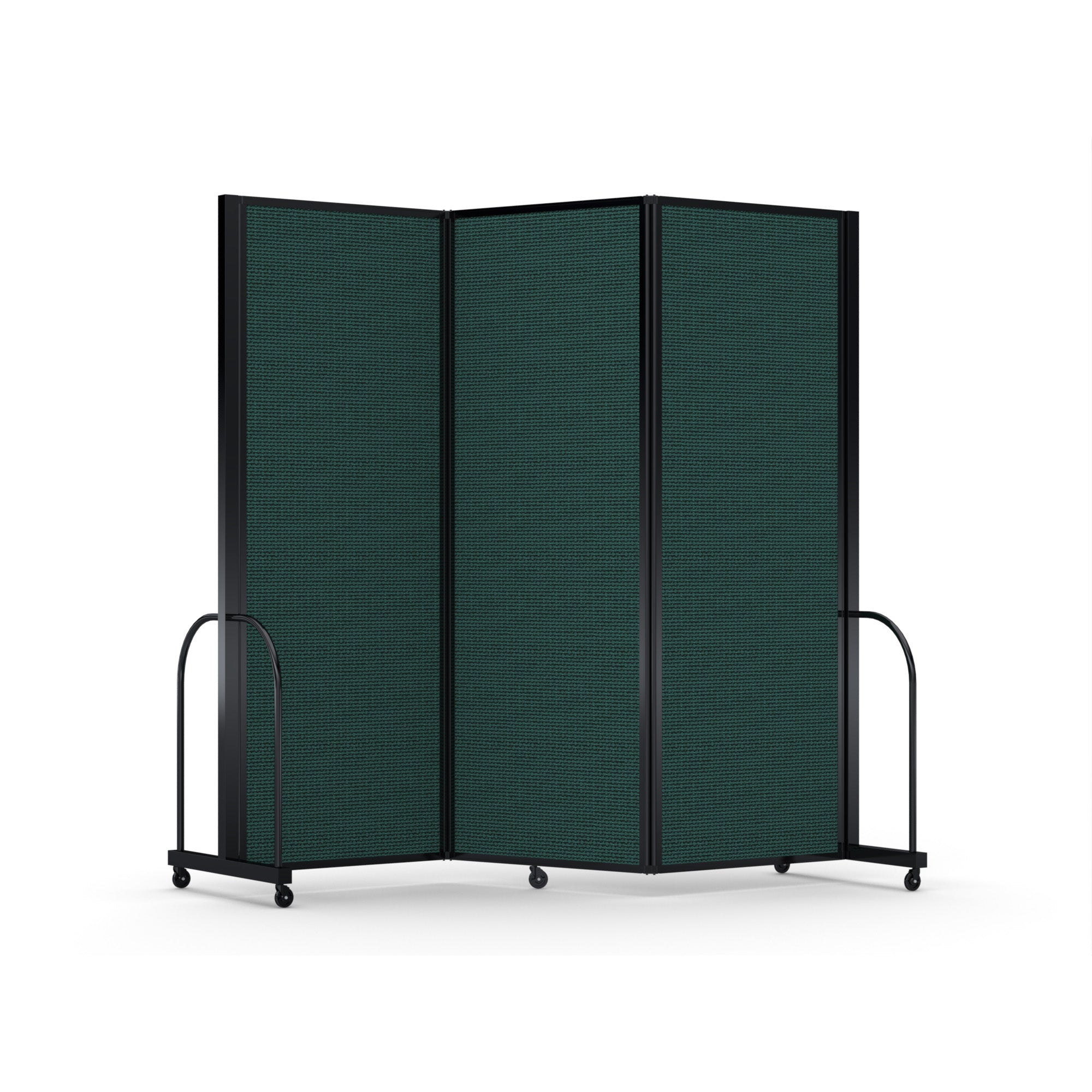 Screenflex Full Motion Divider, 7'6" x 8'7", Black Frame, Mallard