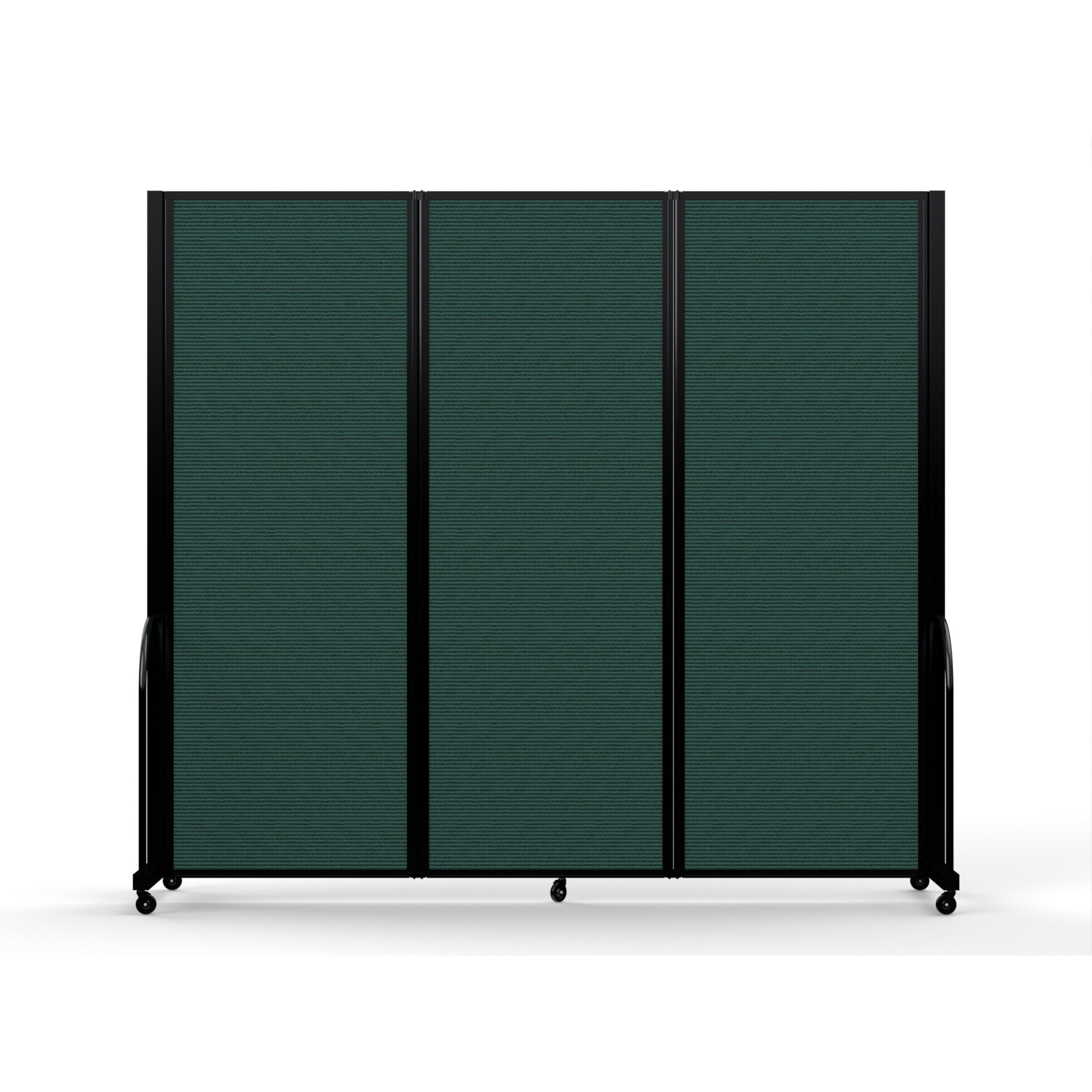 Screenflex Full Motion Divider, 7'6" x 8'7", Black Frame, Mallard