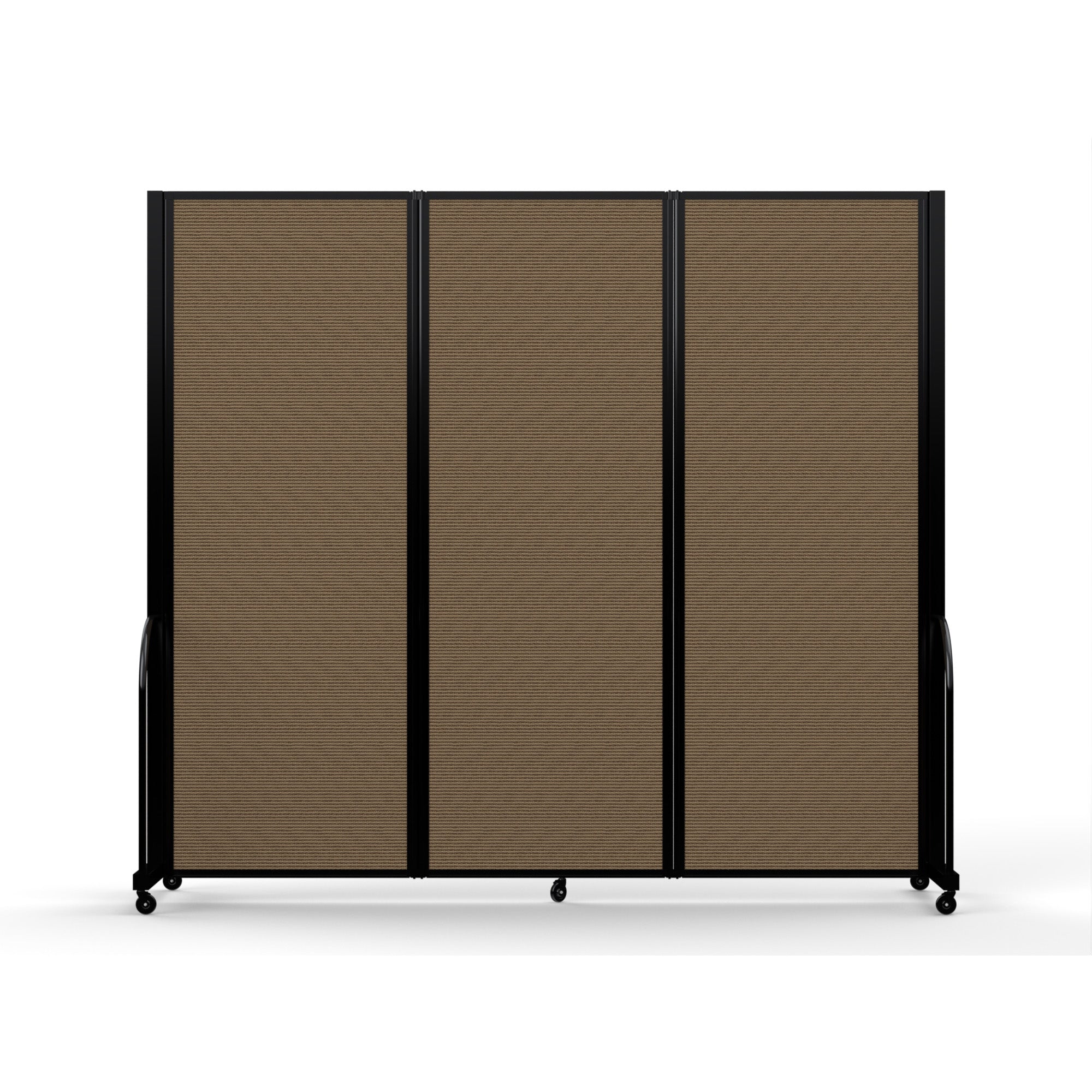 Screenflex Full Motion Divider, 7'6" x 8'7", Black Frame, Walnut
