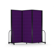 Screenflex Full Motion Divider, 7'6" x 8'7", Black Frame, Purple