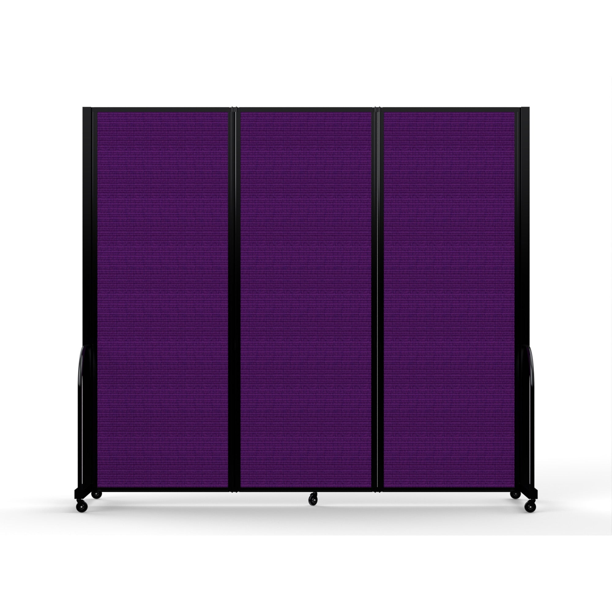 Screenflex Full Motion Divider, 7'6" x 8'7", Black Frame, Purple