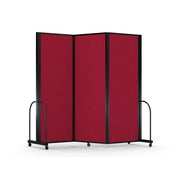 Screenflex Full Motion Divider, 7'6" x 8'7", Black Frame, Primary Red