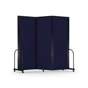 Screenflex Full Motion Divider, 7'6" x 8'7", Black Frame, Navy