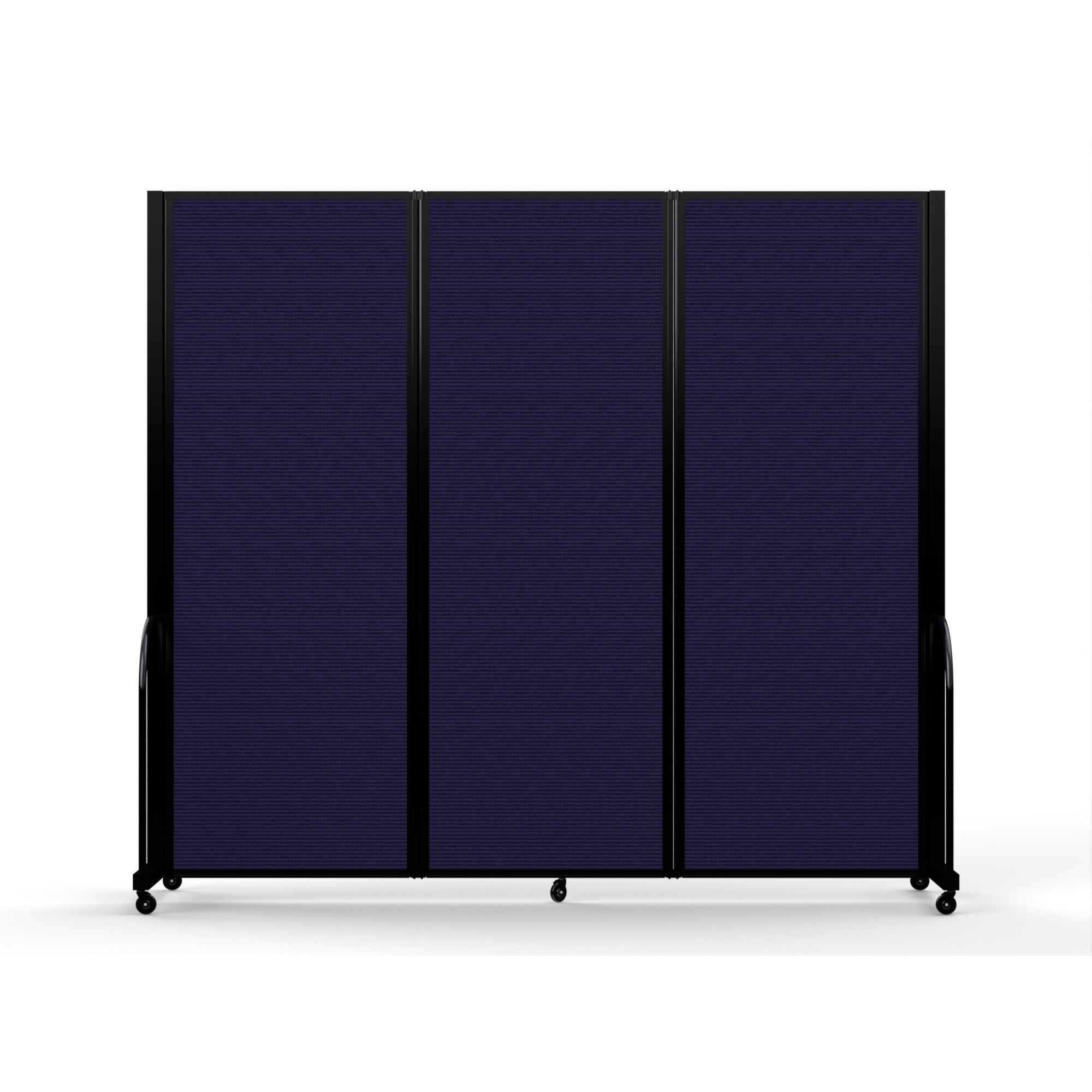 Screenflex Full Motion Divider, 7'6" x 8'7", Black Frame, Navy
