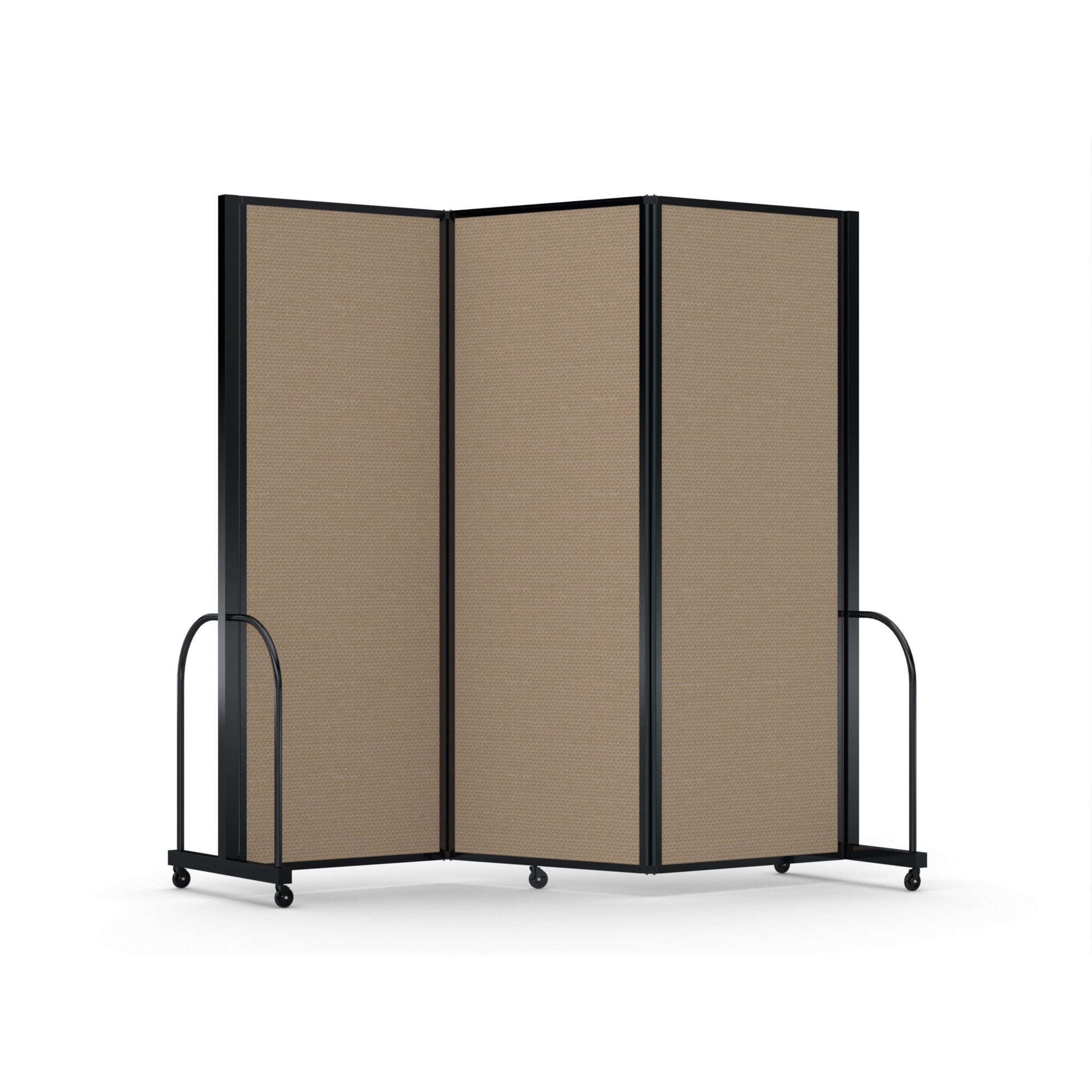 Screenflex Full Motion Divider, 7'6" x 8'7", Black Frame, Desert