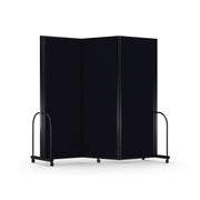 Screenflex Full Motion Divider, 7'6" x 8'7", Black Frame, Black