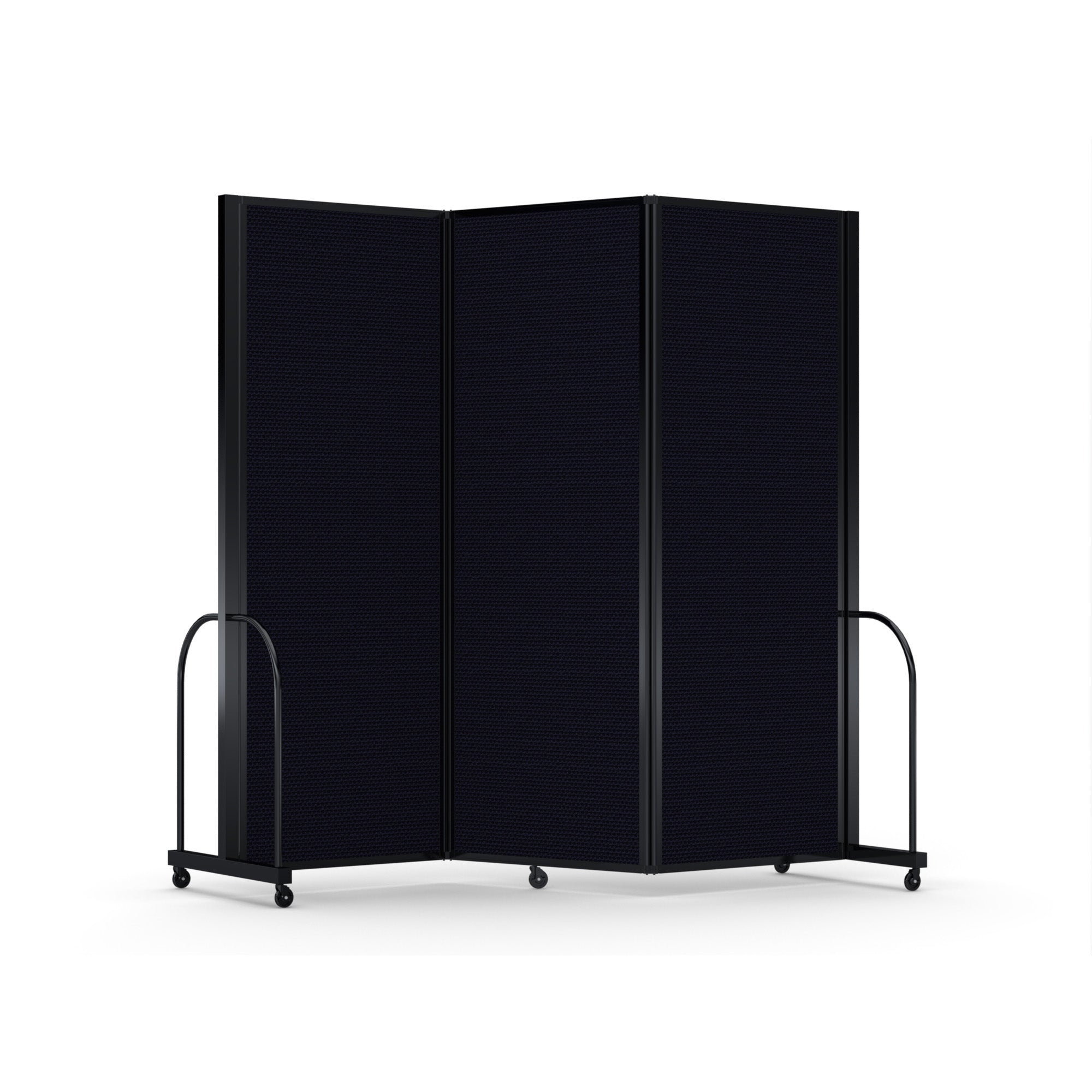 Screenflex Full Motion Divider, 7'6" x 8'7", Black Frame, Black