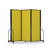 Screenflex Full Motion Divider, 7'6" x 8'7", Black Frame, Primary Yellow