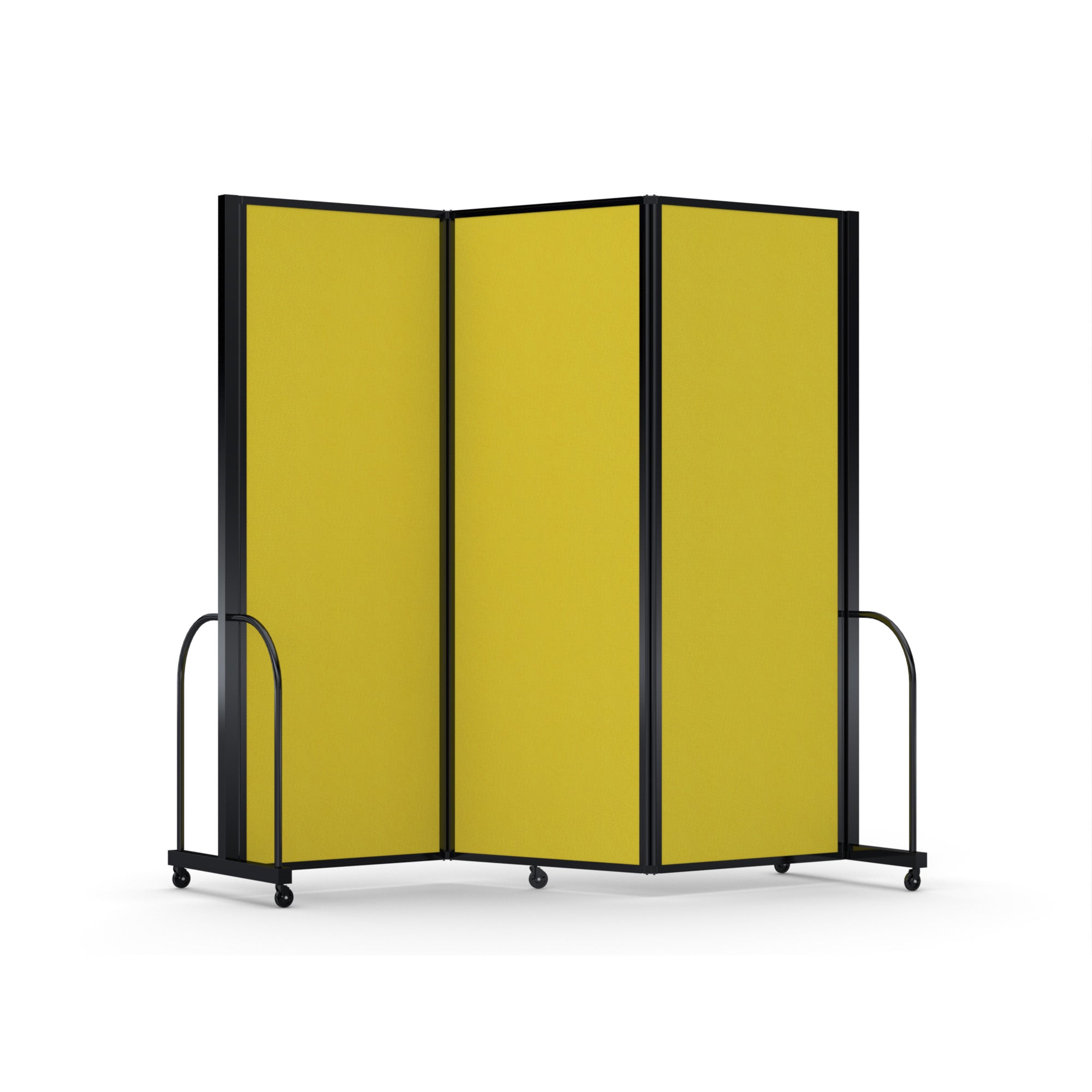 Screenflex Full Motion Divider, 7'6" x 8'7", Black Frame, Primary Yellow