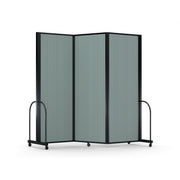 Screenflex Full Motion Divider, 7'6" x 8'7", Black Frame, Sea Green