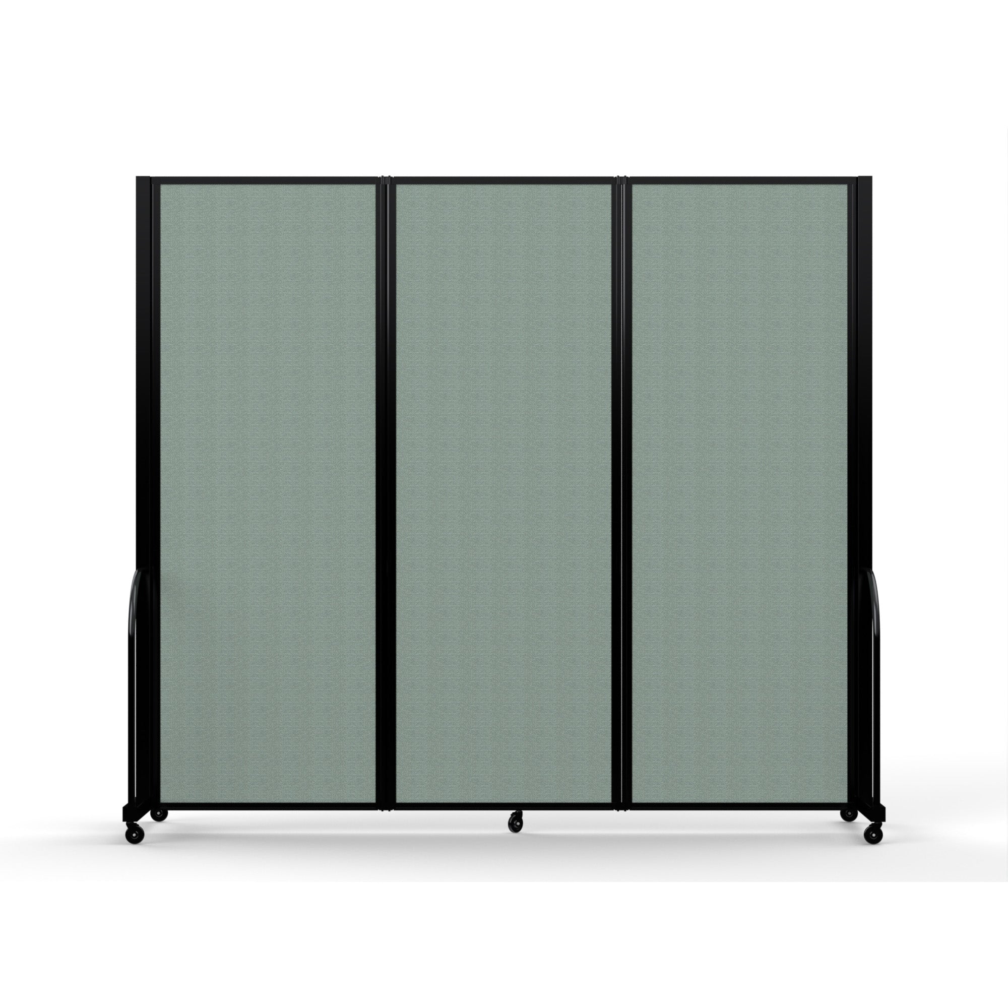 Screenflex Full Motion Divider, 7'6" x 8'7", Black Frame, Sea Green