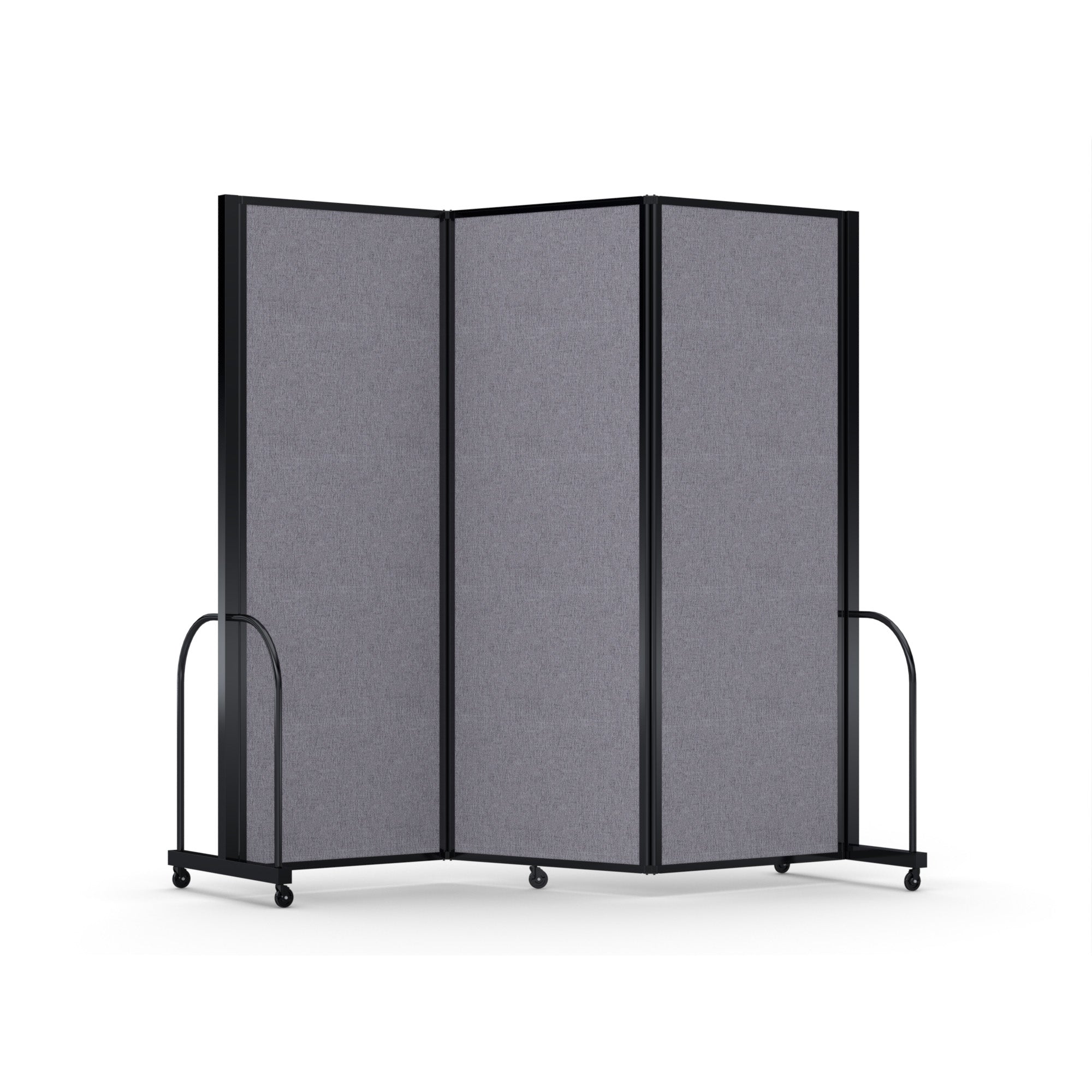 Screenflex Full Motion Divider, 7'6" x 8'7", Black Frame, Select Gray