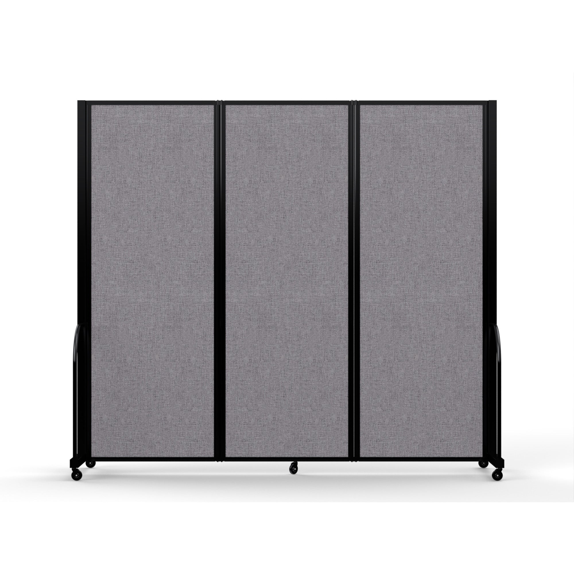Screenflex Full Motion Divider, 7'6" x 8'7", Black Frame, Select Gray