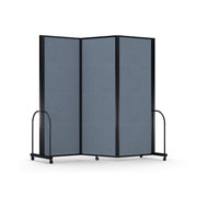Screenflex Full Motion Divider, 7'6" x 8'7", Black Frame, Summer Blue