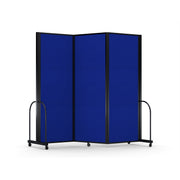 Screenflex Full Motion Divider, 7'6" x 8'7", Black Frame, Royal Blue