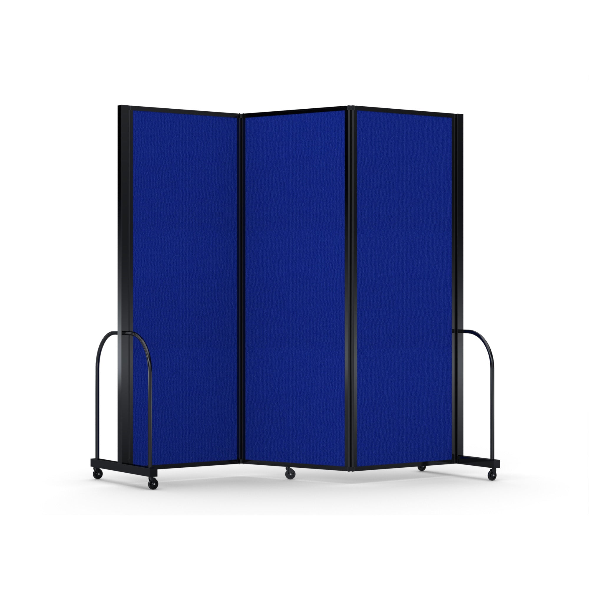 Screenflex Full Motion Divider, 7'6" x 8'7", Black Frame, Royal Blue