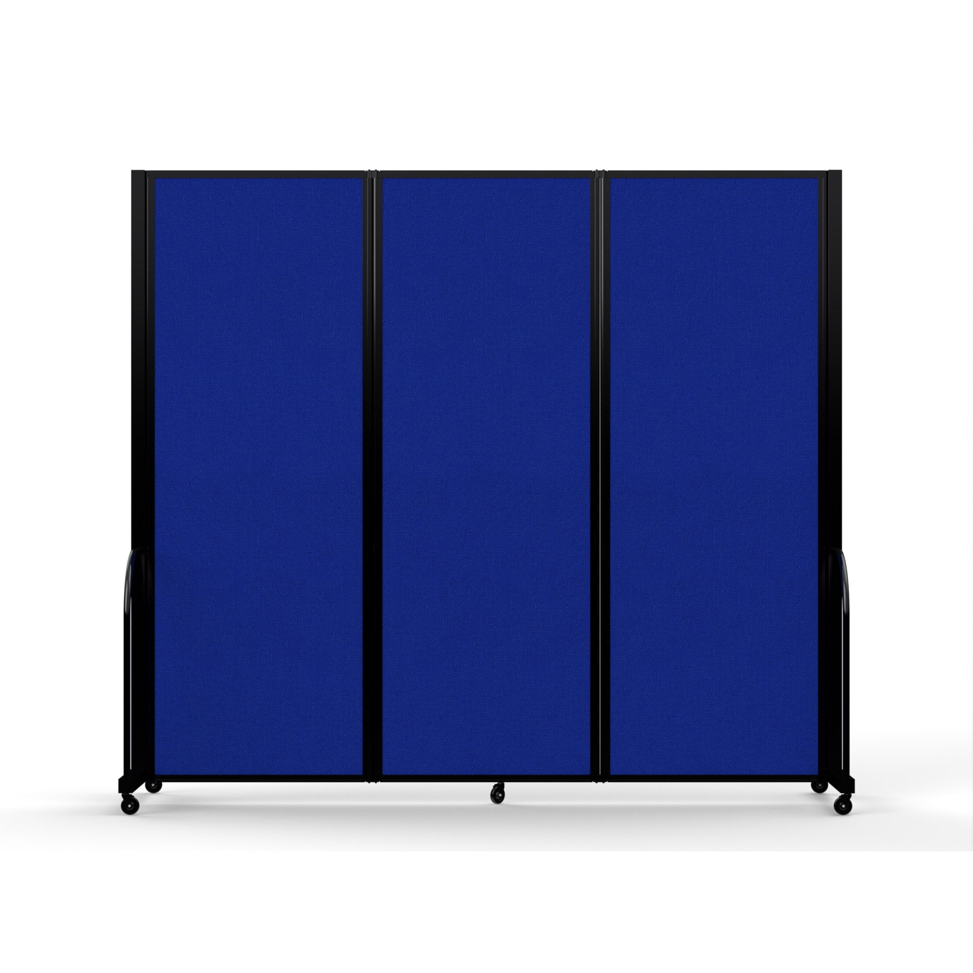 Screenflex Full Motion Divider, 7'6" x 8'7", Black Frame, Royal Blue