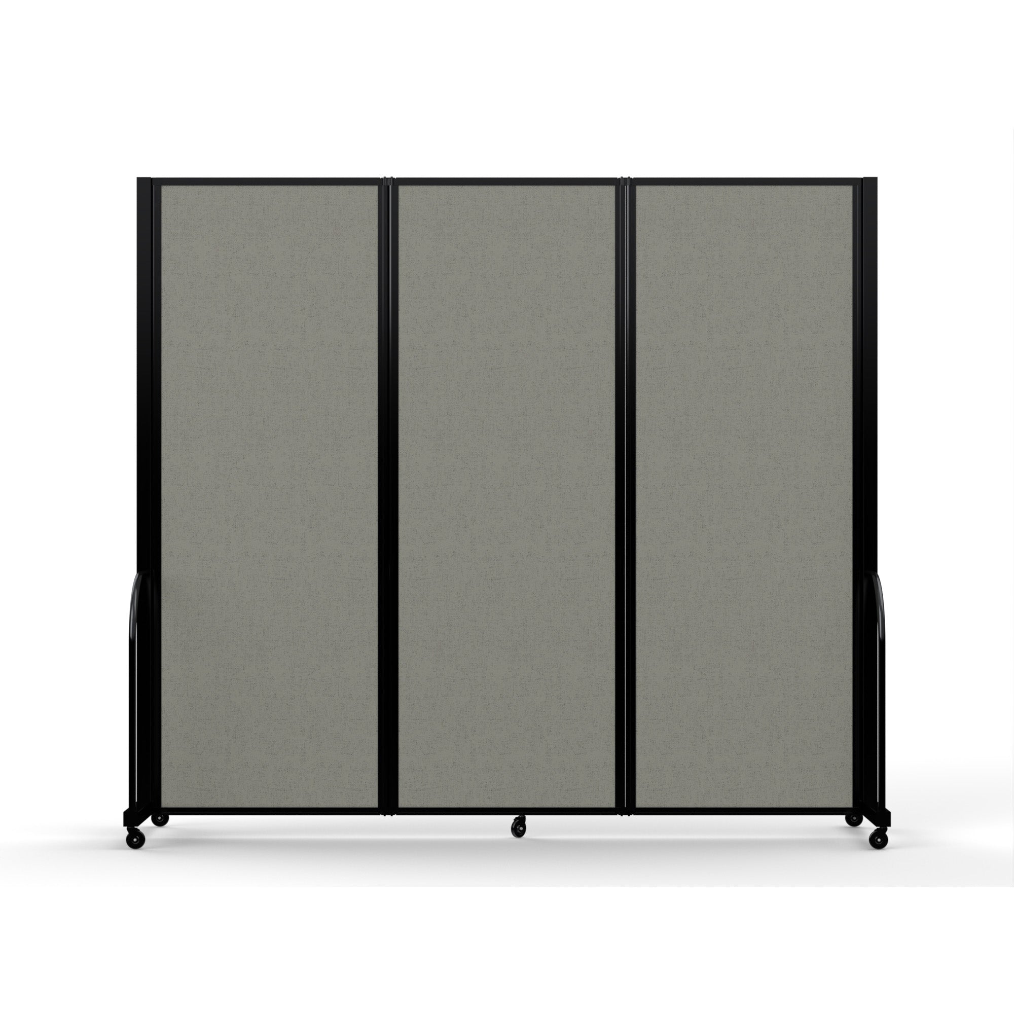 Screenflex Full Motion Divider, 7'6" x 8'7", Black Frame, Gray Smoke