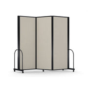 Screenflex Full Motion Divider, 7'6" x 8'7", Black Frame, Sand