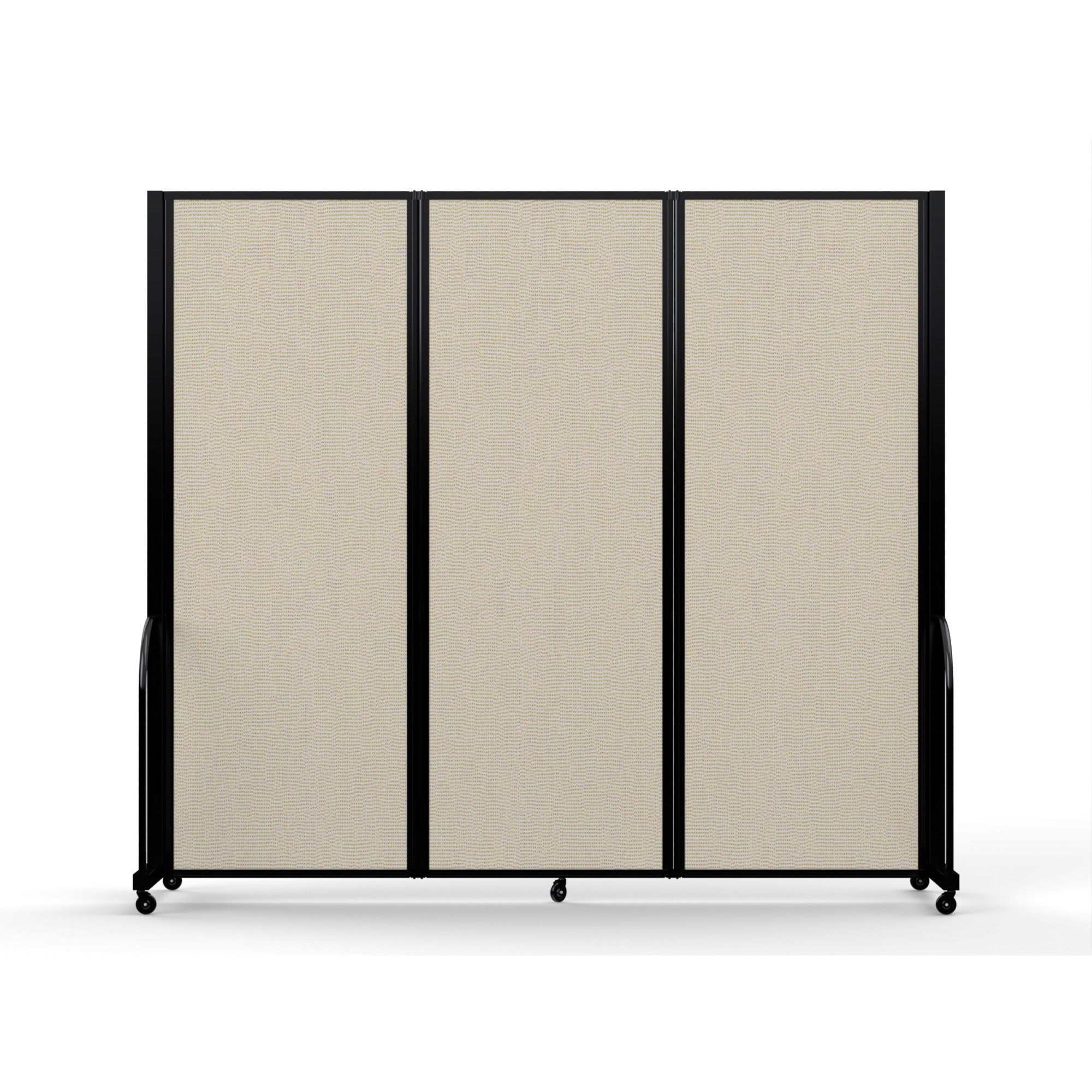 Screenflex Full Motion Divider, 7'6" x 8'7", Black Frame, Sand
