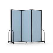 Screenflex Full Motion Divider, 7'6" x 8'7", Black Frame, Blue Tide Vinyl
