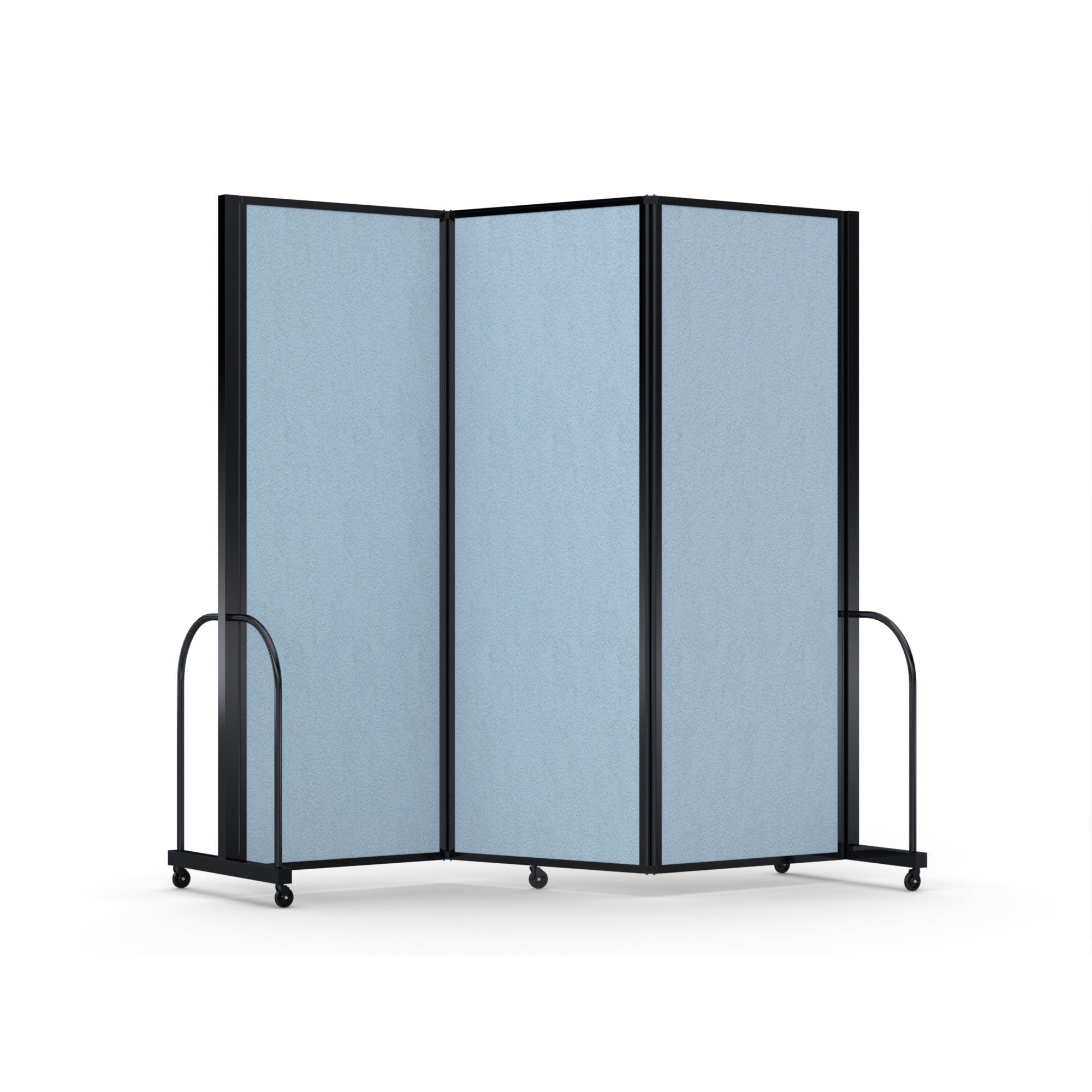 Screenflex Full Motion Divider, 7'6" x 8'7", Black Frame, Blue Tide Vinyl