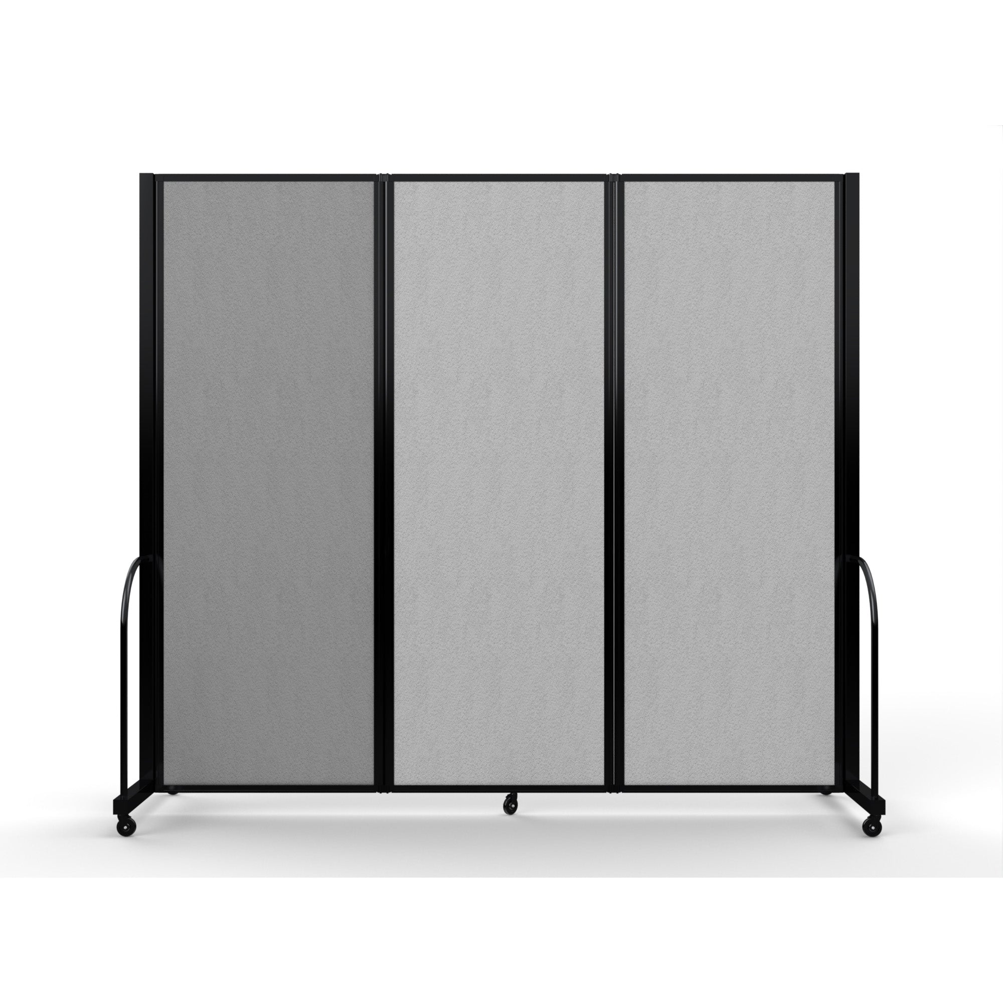 Screenflex Full Motion Divider, 7'6" x 8'7", Black Frame, Granite Vinyl