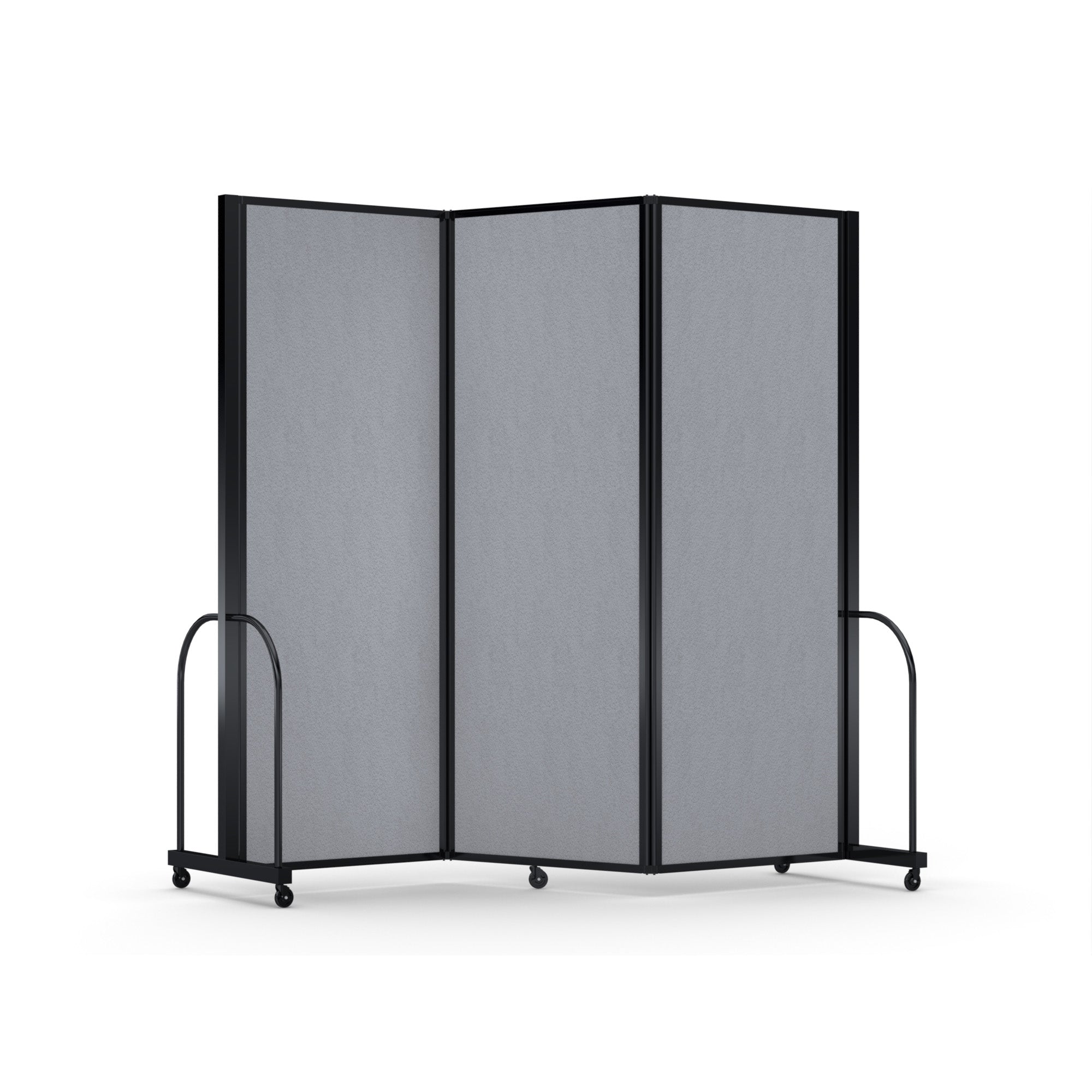 Screenflex Full Motion Divider, 7'6" x 8'7", Black Frame, Granite Vinyl