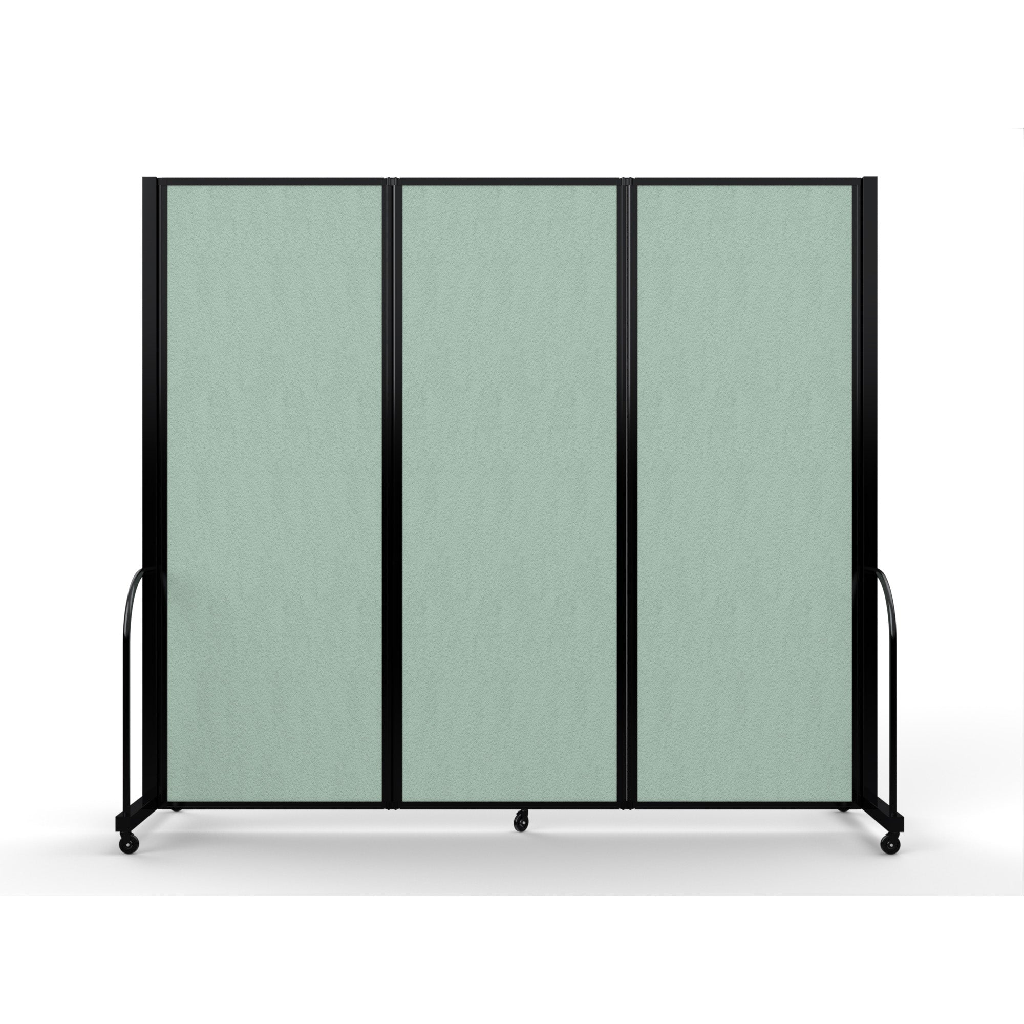Screenflex Full Motion Divider, 7'6" x 8'7", Black Frame, Mint Vinyl