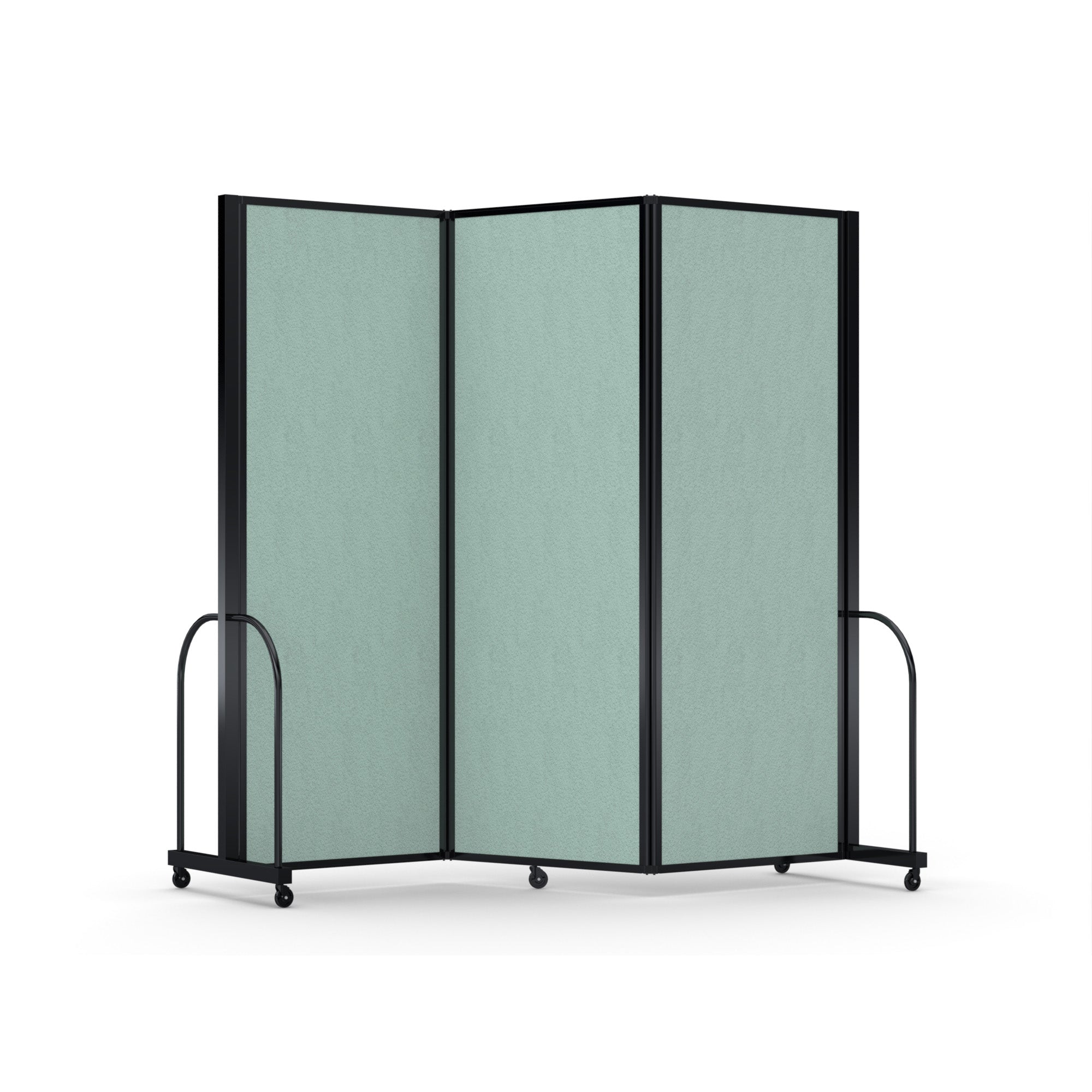 Screenflex Full Motion Divider, 7'6" x 8'7", Black Frame, Mint Vinyl