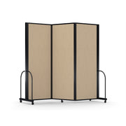 Screenflex Full Motion Divider, 7'6" x 8'7", Black Frame, Sandalwood Vinyl
