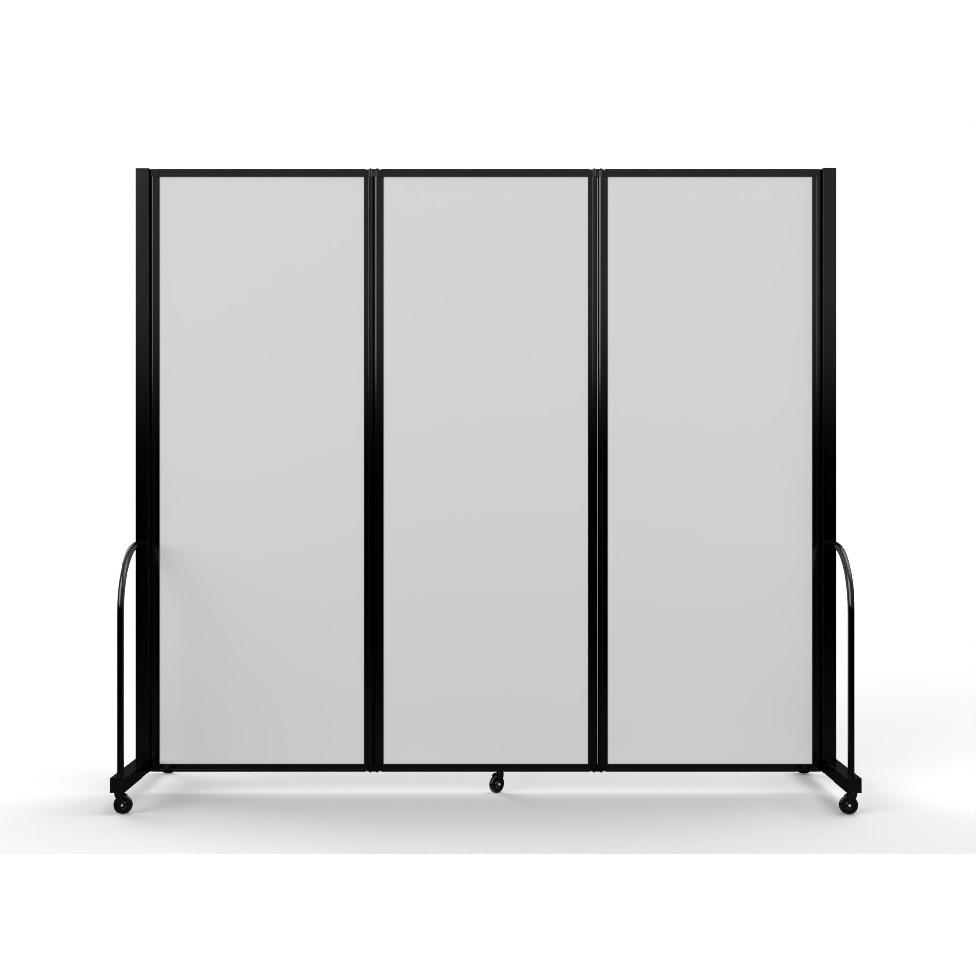 Screenflex Full Motion Divider, 7'6" x 8'7", Black Frame, Ice Vinyl