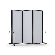 Screenflex Full Motion Divider, 7'6" x 8'7", Black Frame, Ice Vinyl