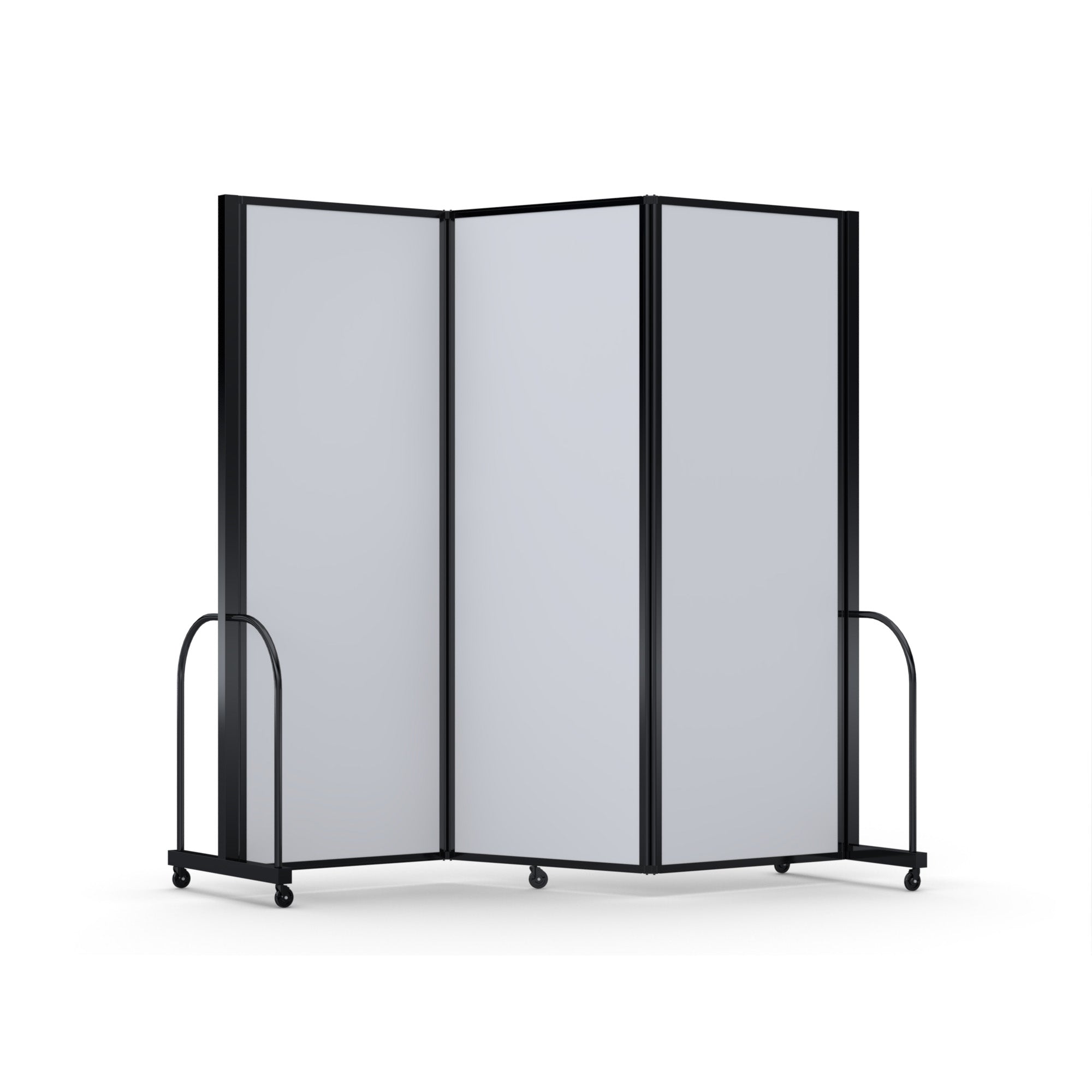 Screenflex Full Motion Divider, 7'6" x 8'7", Black Frame, Ice Vinyl