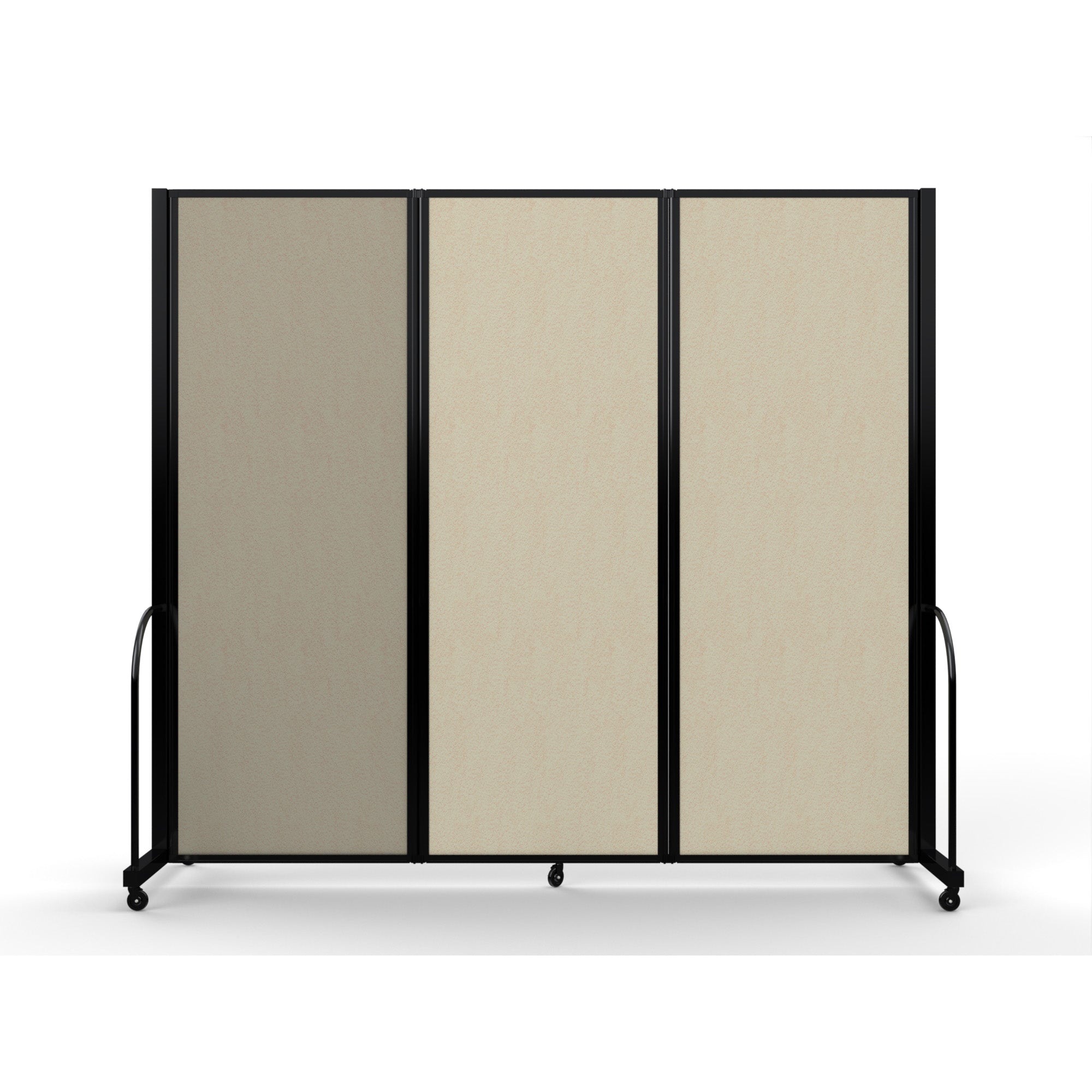 Screenflex Full Motion Divider, 7'6" x 8'7", Black Frame, Hazelnut Vinyl