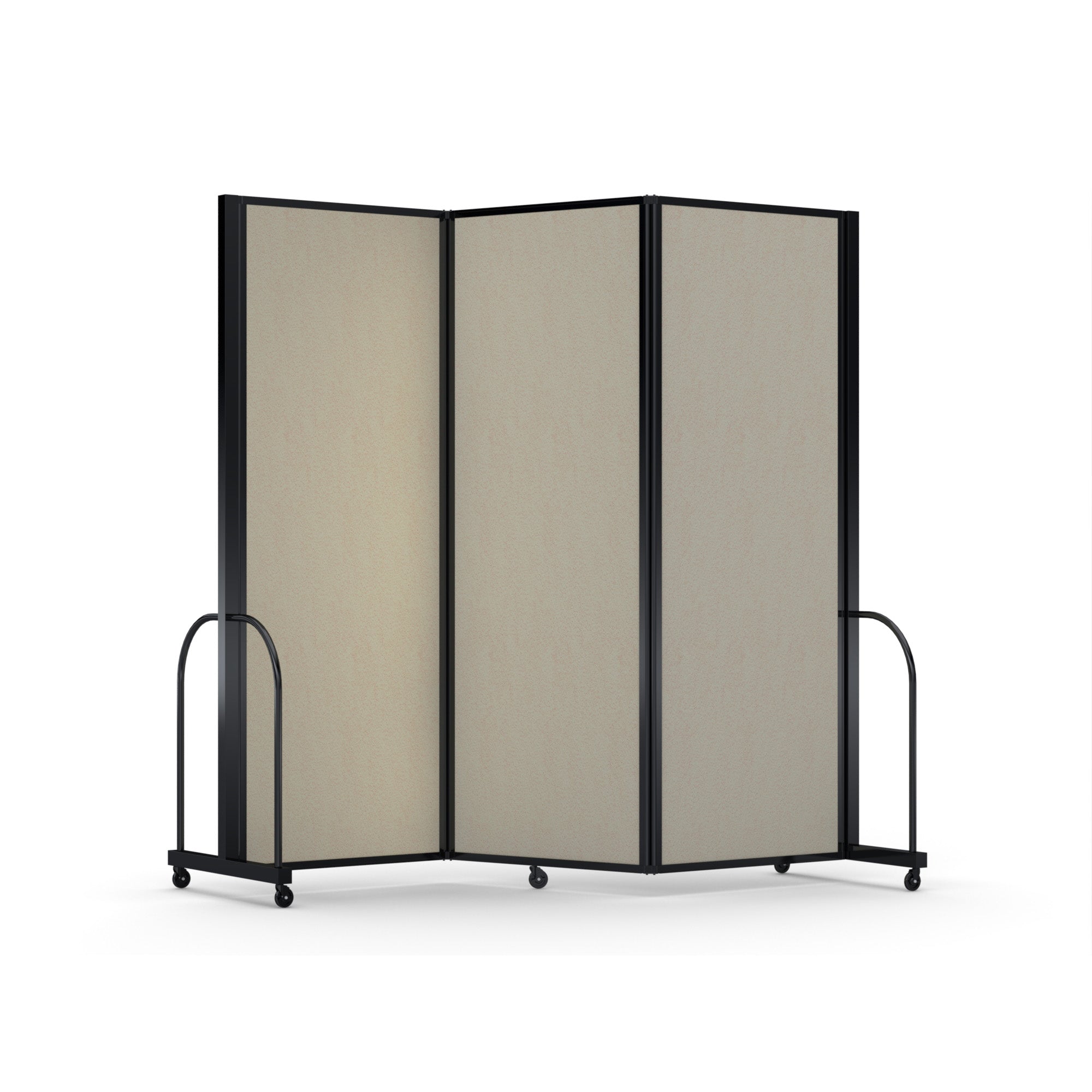 Screenflex Full Motion Divider, 7'6" x 8'7", Black Frame, Hazelnut Vinyl