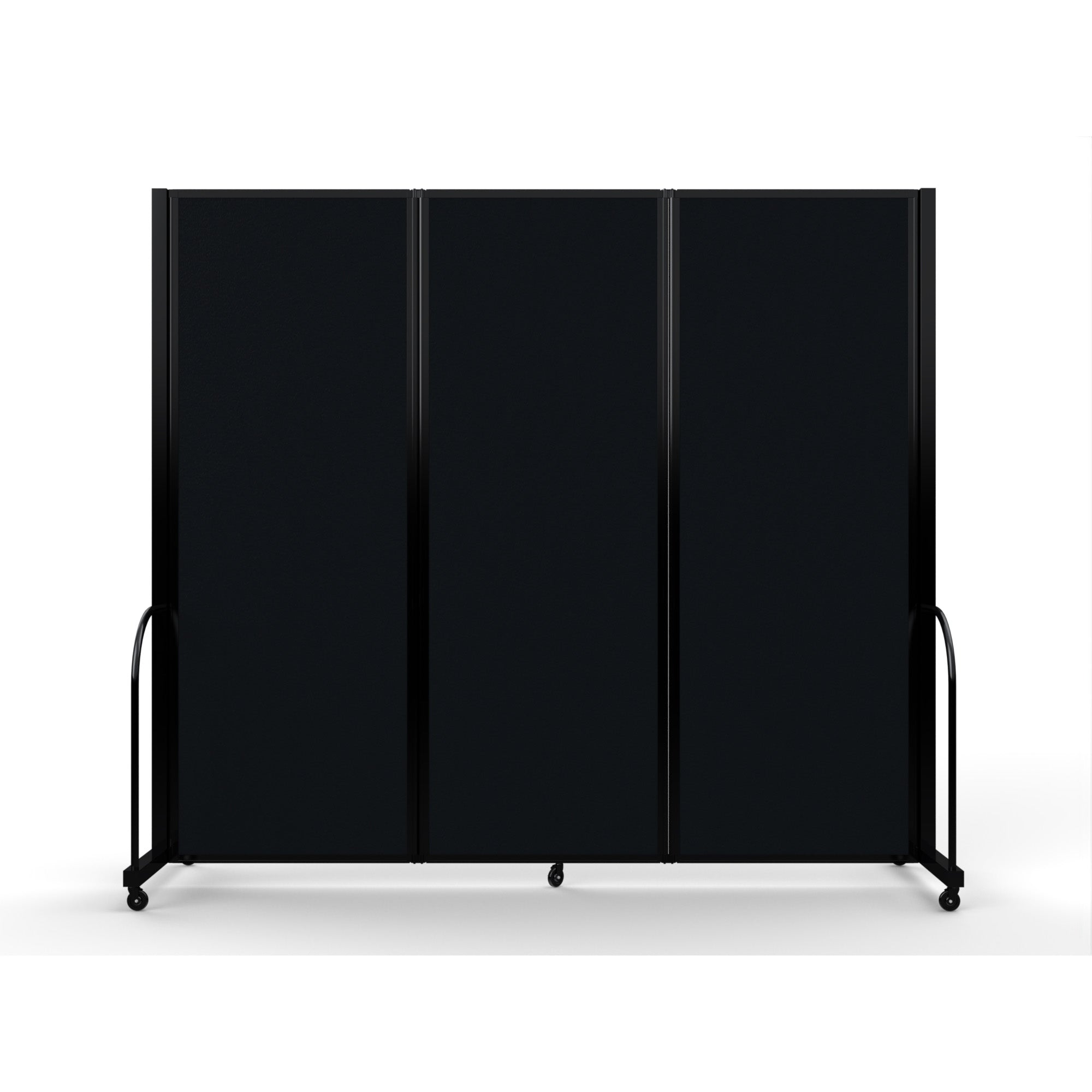 Screenflex Full Motion Divider, 7'6" x 8'7", Black Frame, Coal Vinyl