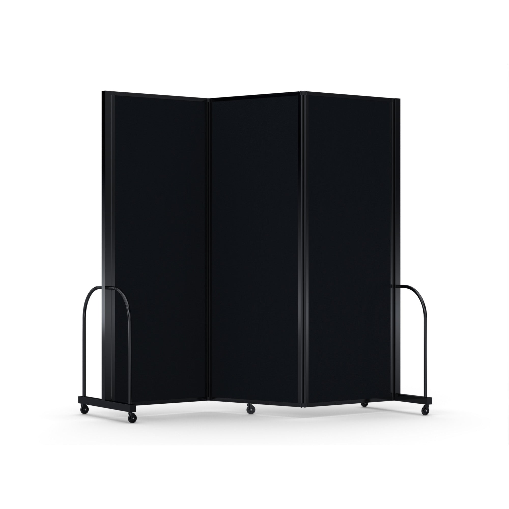Screenflex Full Motion Divider, 7'6" x 8'7", Black Frame, Coal Vinyl