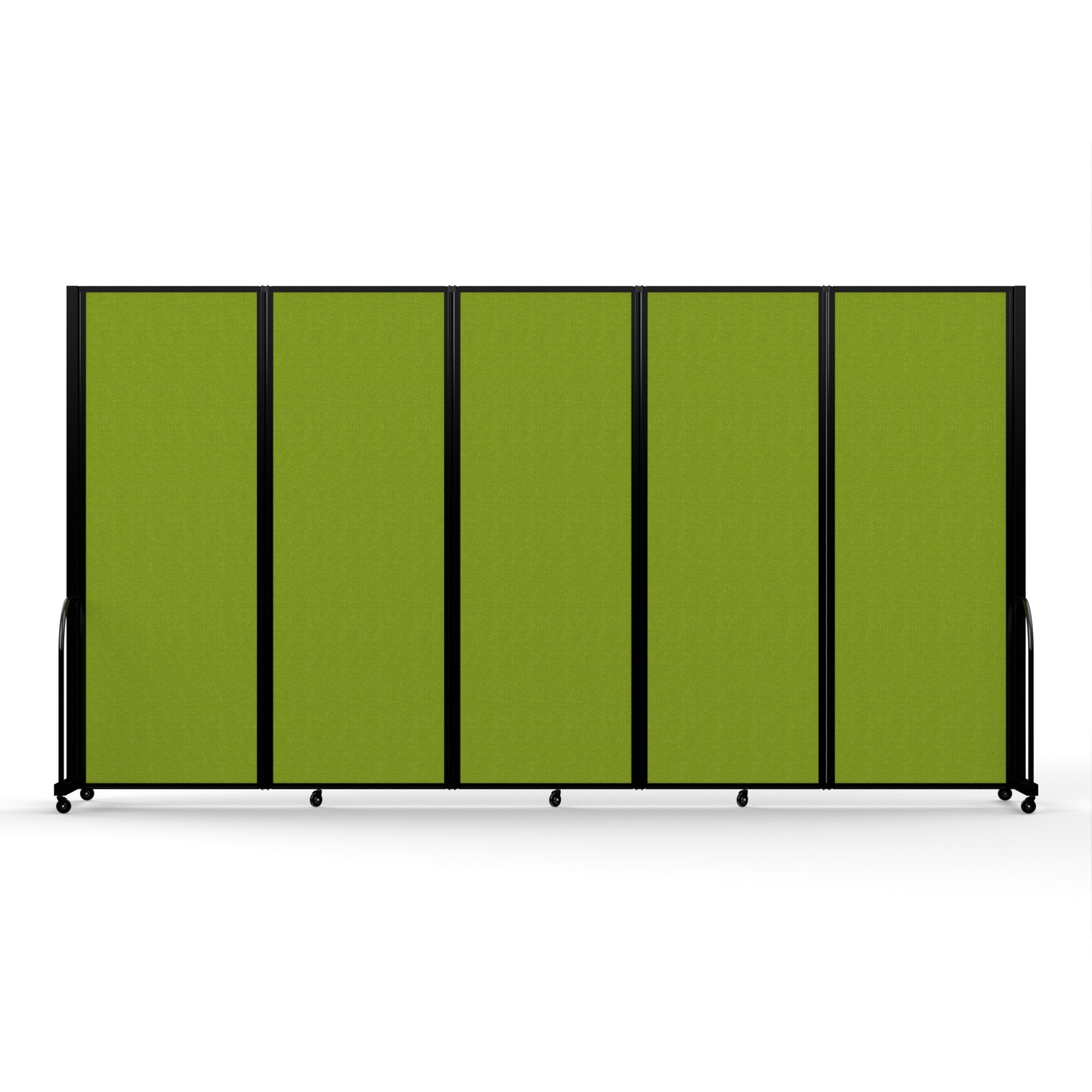 Screenflex Full Motion Divider, 7'6" x 14'1", Black Frame, Apple Green